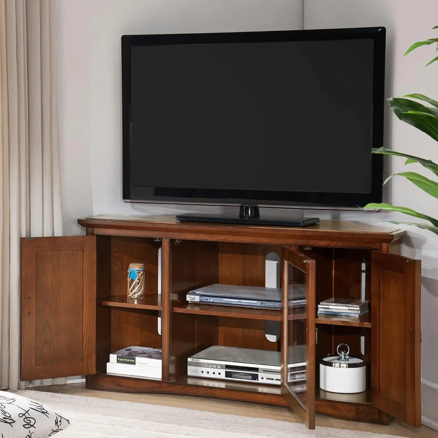 Solid Wood Mission Corner TV Stand for 50