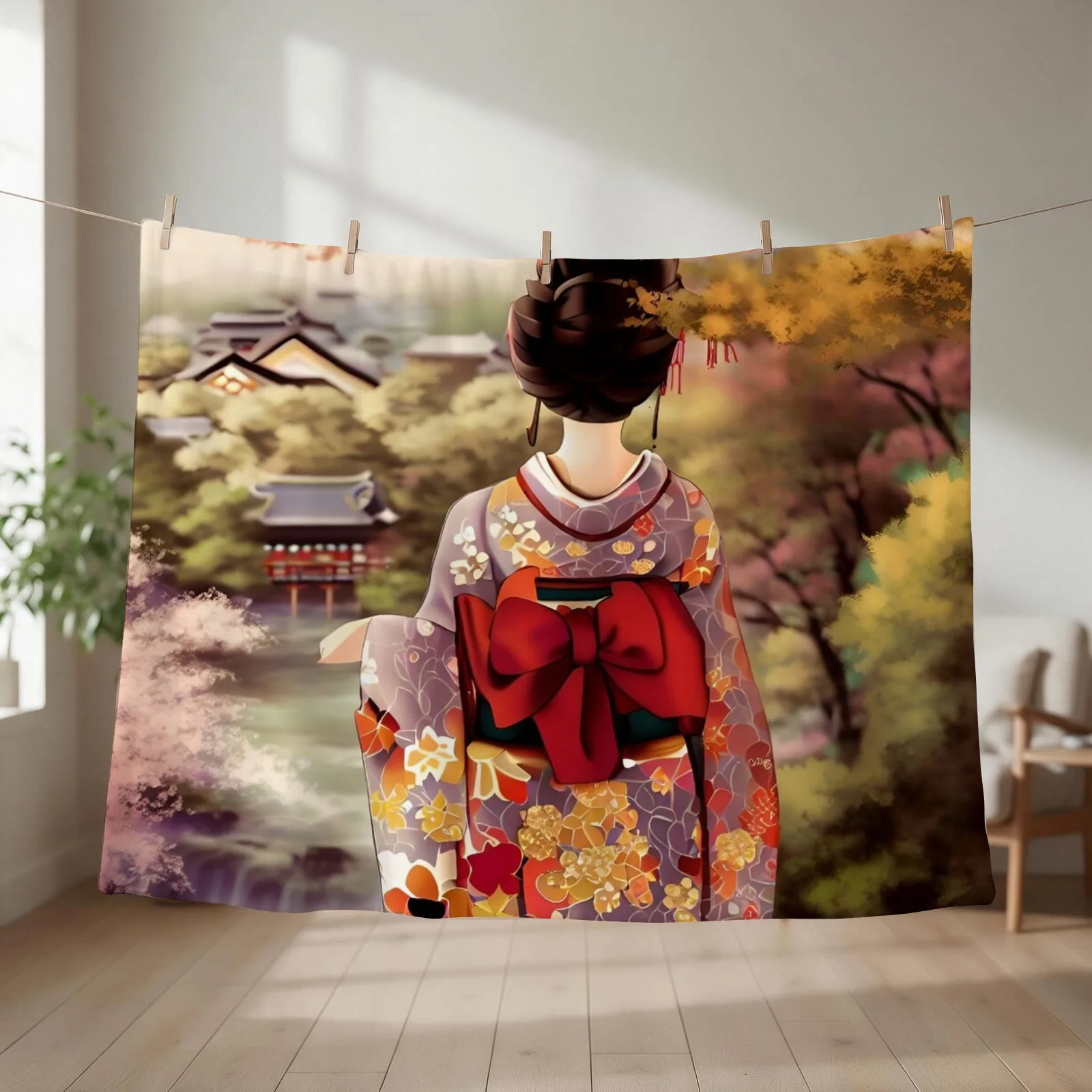 kimono japanese Throw Blanket Single Summer Beddings Baby Plaid on the sofa Blankets