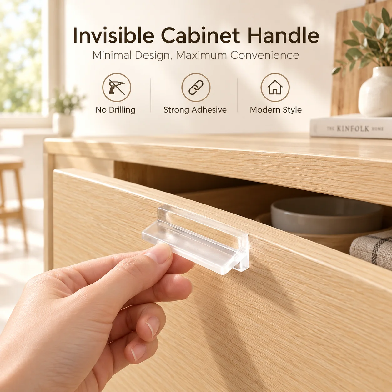 4/8/12PCS Invisible Self-Adhesive Handle Transparent Soft PU Sliding Door Handles Kitchen Cabinet Glass Door Drawer Pull Handles