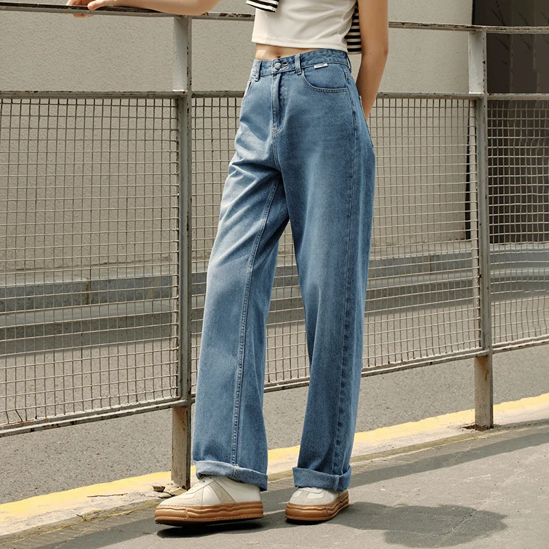 Semir 2023 Women Jeans Autumn New Wide-leg Pants Street Mopping Retro Fringe Jeans for Women