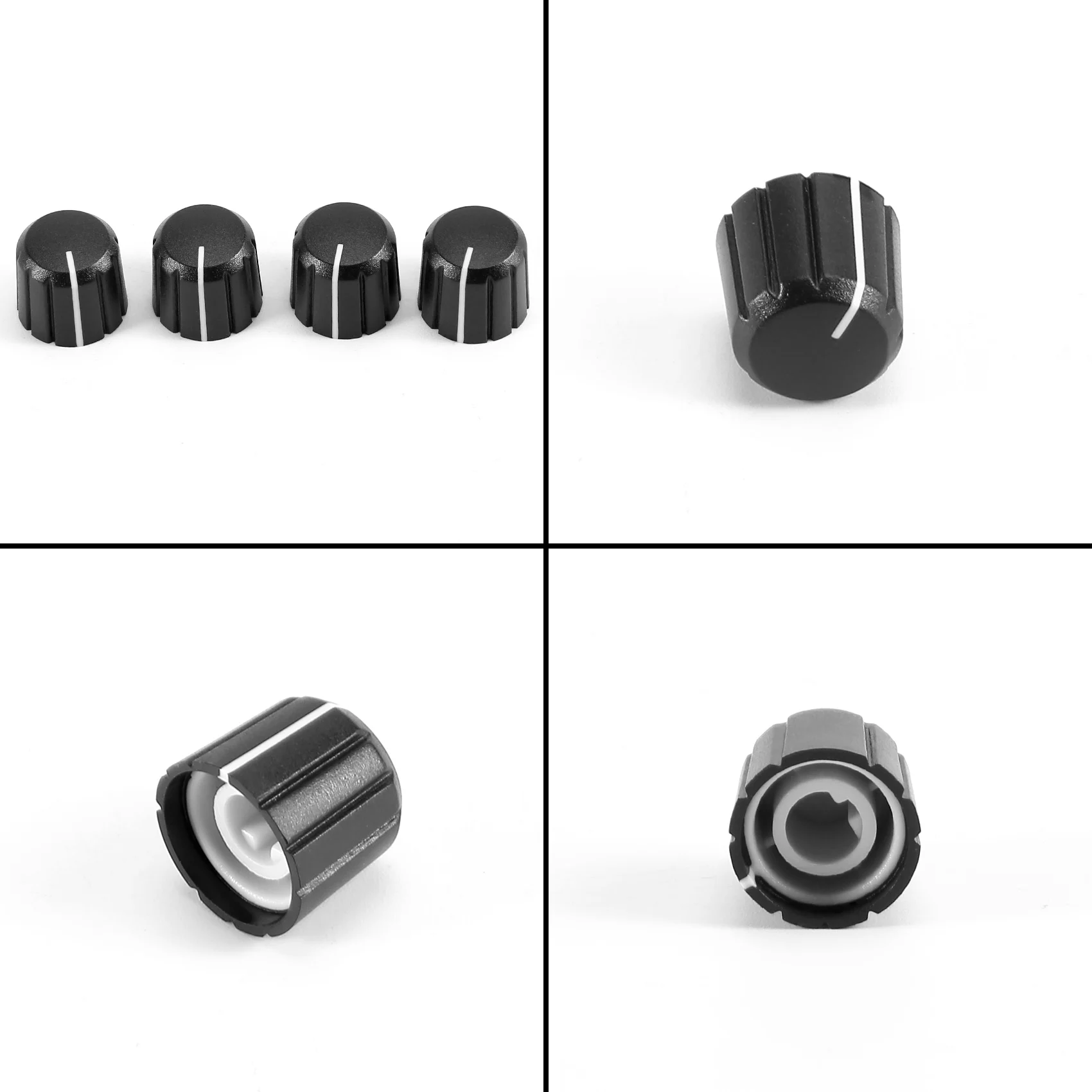 20Pcs 15X13.5mm Plastic Potentiometer Knob for 6mm Diameter D Type Shaft Guitar Volume Knob.