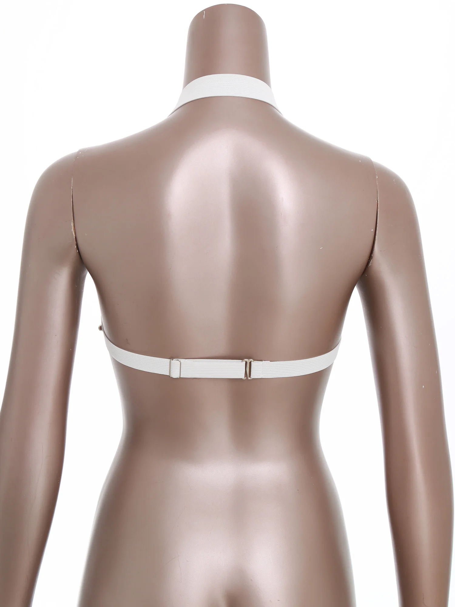 المرأة شريط مرن تسخير الصدرية الأعلى برشام معدني الجسم ضمادة الجوف خارج قفص الملابس الداخلية الصدرية الرسن الرقبة Cupless Bralette الملابس الداخلية