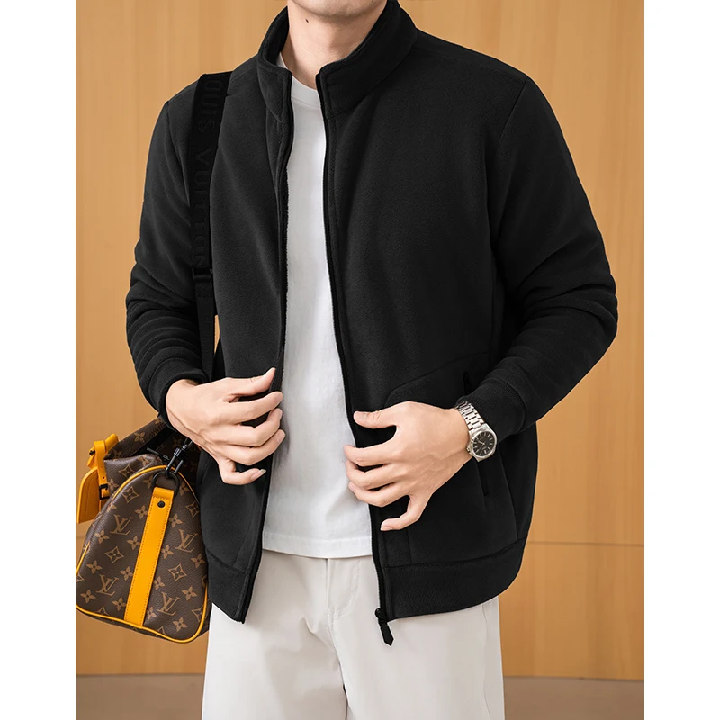 

Открытый ​ ​ Мужская флисовая куртка с воротником-стойкой, осень-зима, теплая ​ Антипиллинг/теплое пальто на молнии