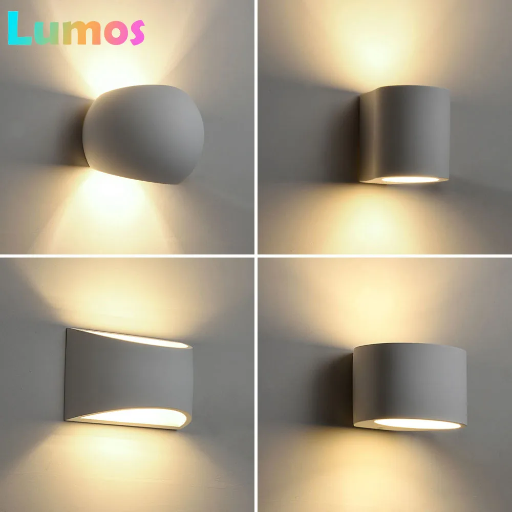 

Modern Gypsum Wall Lamp G9 LED 5W Plaster Wall Light Living Room Bedroom Bedside Aisle Background Decor Sconces Indoor Lighting