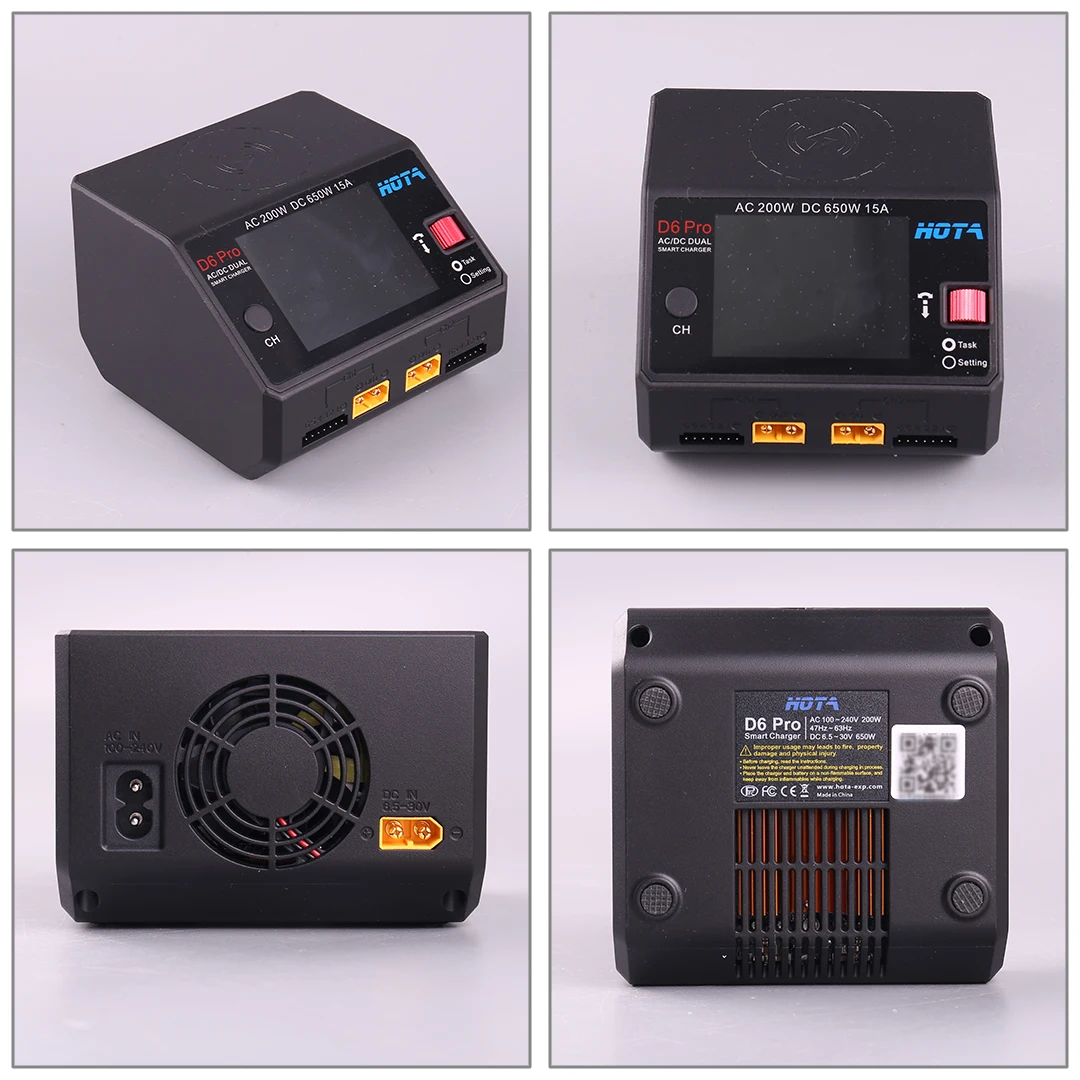 HOTA D6 Pro AC 200 w DC 2x325 w/15a Kanaal Smart Batterij Oplader Ontlader Lipo Oplader voor RC Drone Onderdelen