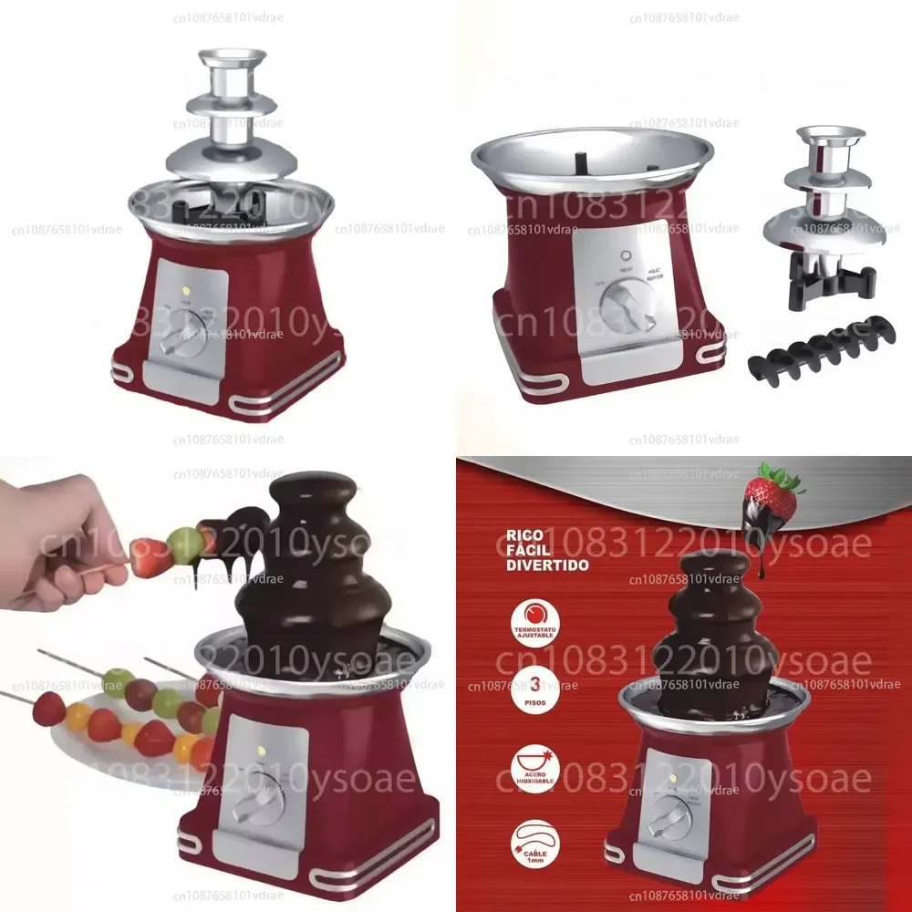 110V 220V 3 Tier Electric Mini Chocolate Fountain Machine for Home Party Wedding Dessert Lover