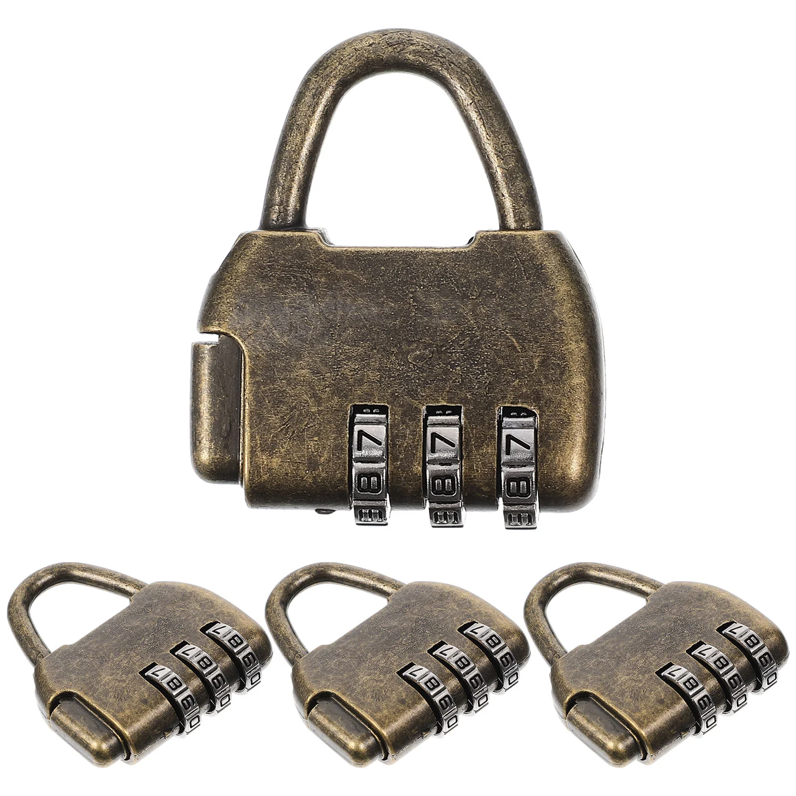 

4 Pcs Old Chinese Lock Style Padlock Lockers Creative Password Metal Escape Room Locks Number Drawer