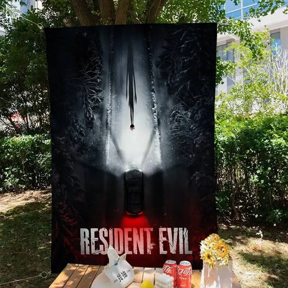 Horror R-Resident Evil Movie 2026 Colorful Flag Wall Hanging Bohemian Wall Banner Mandala Indoor Art Decor