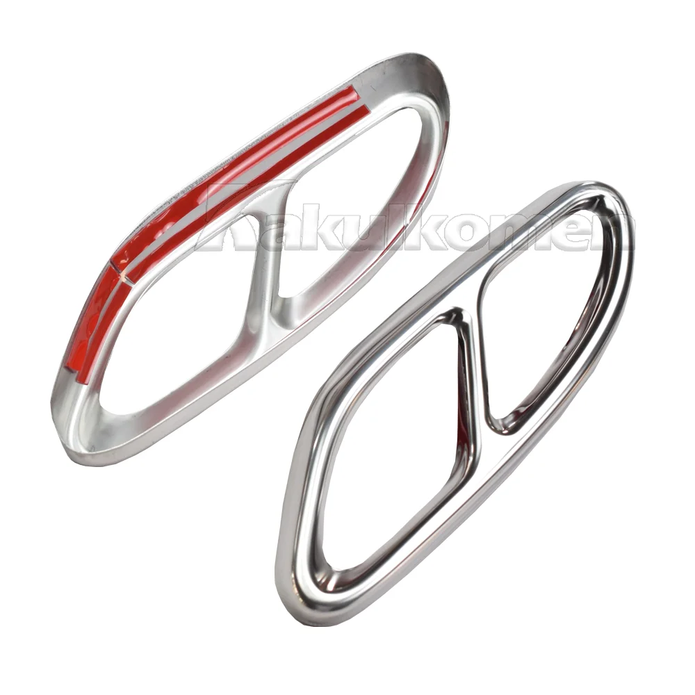 2 Stück silberne Auspuffzierleisten aus Stahl für Mercedes Benz GLC C E-Klasse C207 Coupé 2014-2017 W213 W205 W176 X253 C180 C200 Autoteil – Detail 10