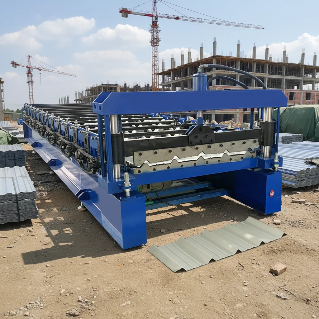 Metal Sheet Corrugated Iron Roof Sheet Making Trapezoidal Roofing Single Layer Roll Forming Machine
