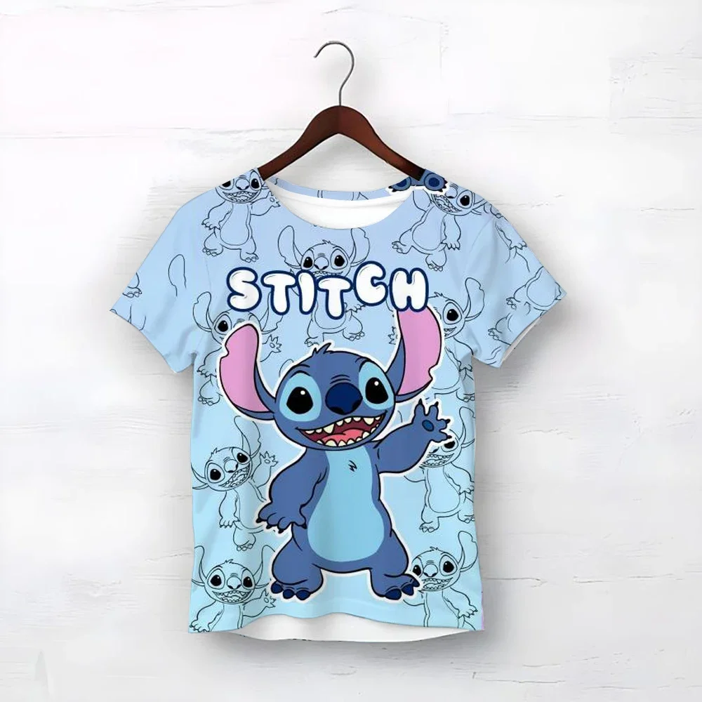 

2025 Stitch Disney Funny Cartoon T Shirt Women Stitch T-shirt Graphic Tshirt Streetwear Top Tees Female Clothes