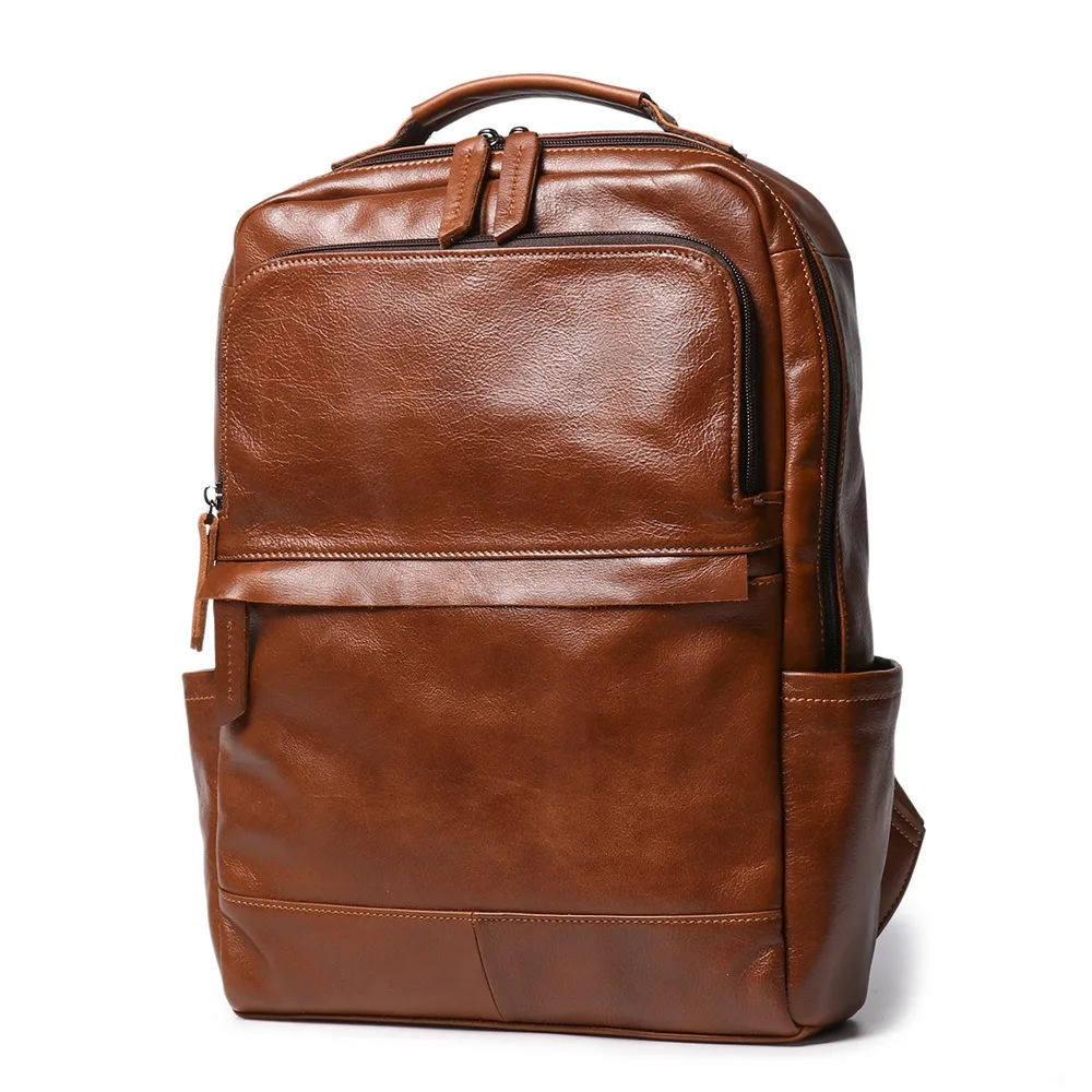

Nesitu Highend A4 Vintage Brown Black Green Genuine Leather 14 15.6'' Laptop Women Men's Backpack Cowhide Travel Bag M0825-2