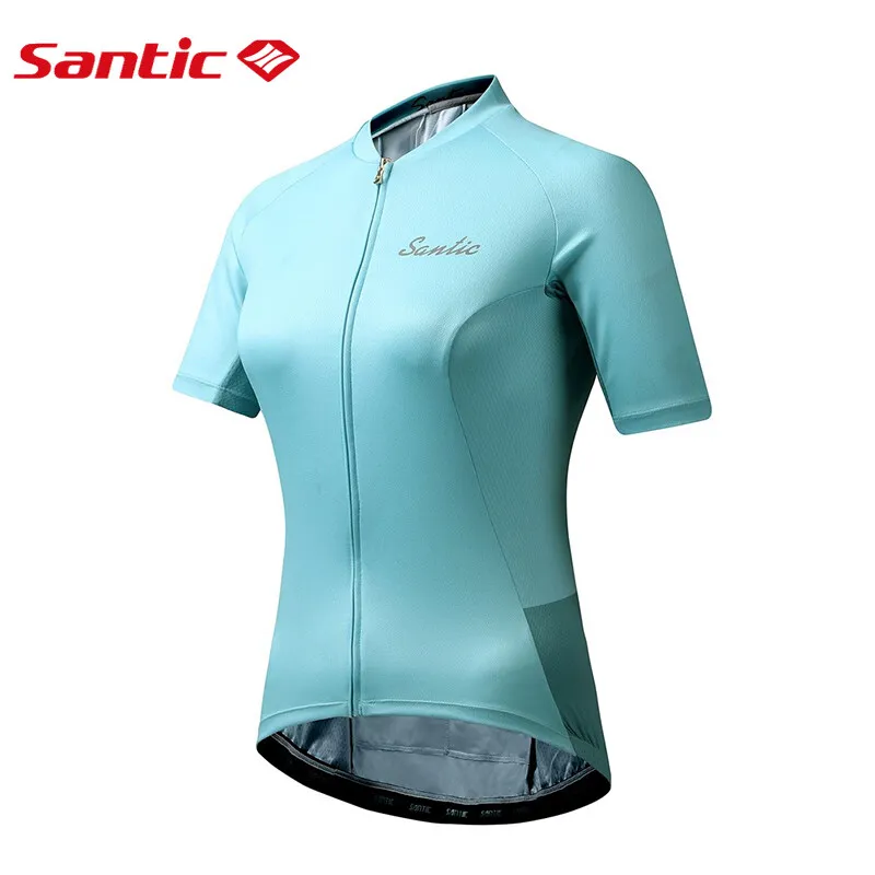 Santic Women Cycling Jersey Professional Ladies Outdoor Cycling Road Bike Jersey Bicycle Top Short Sleeve Summer Shirts