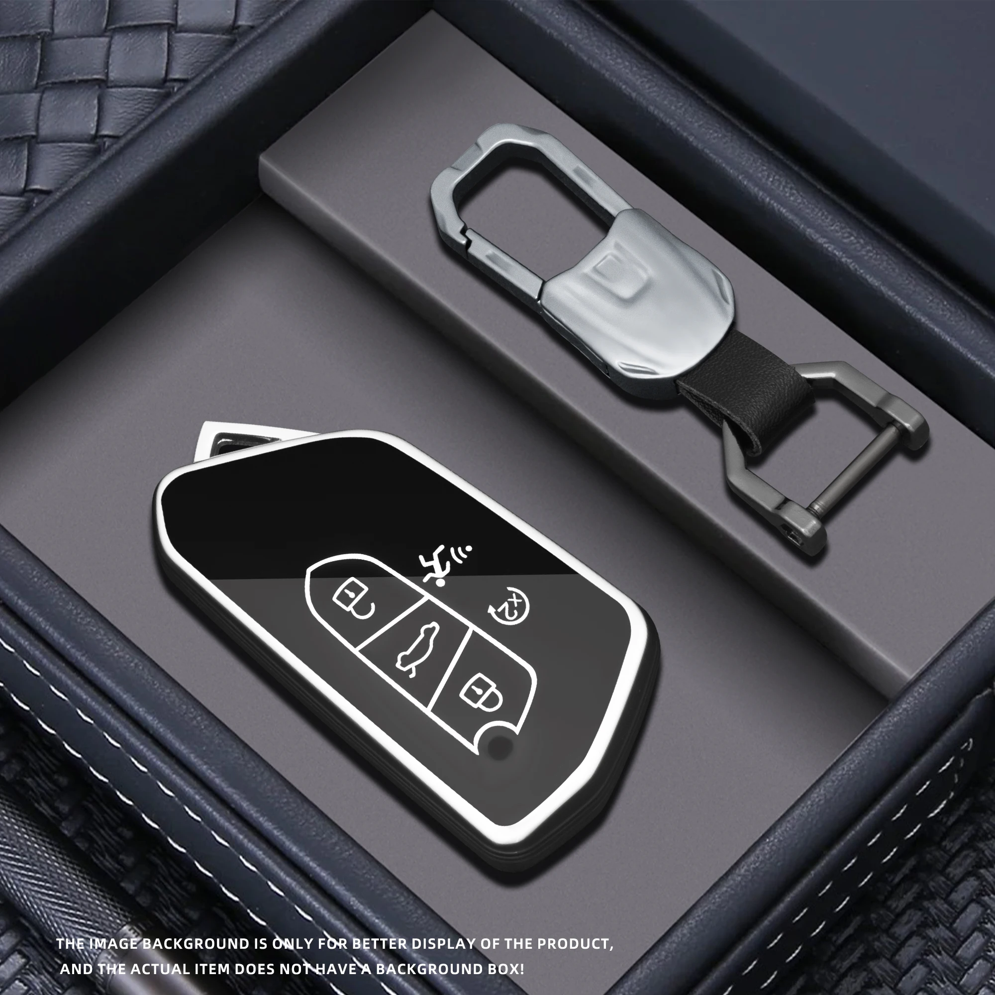 5 Buttons For 2024-2025 VW Atlas Cross Sport Car Key Case Cover Fob Ring Chain Accessories