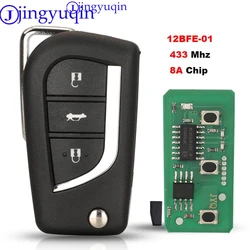 jingyuqin 3Buttons Remote Car Key Control For Toyota RAV4 CAMRY AURIS 2015 2017 FCCID: 12BFE-01