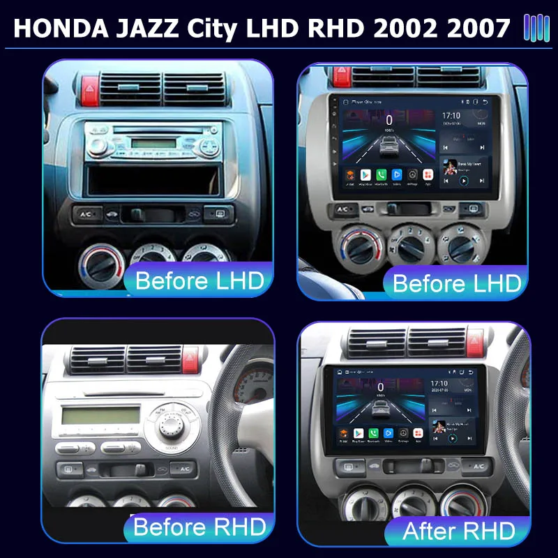 AI VOICE roadivox Android car radio for HONDA JAZZ City LHD RHD 2002 2007 stereo GPS Navigation video Multimedia Player tape