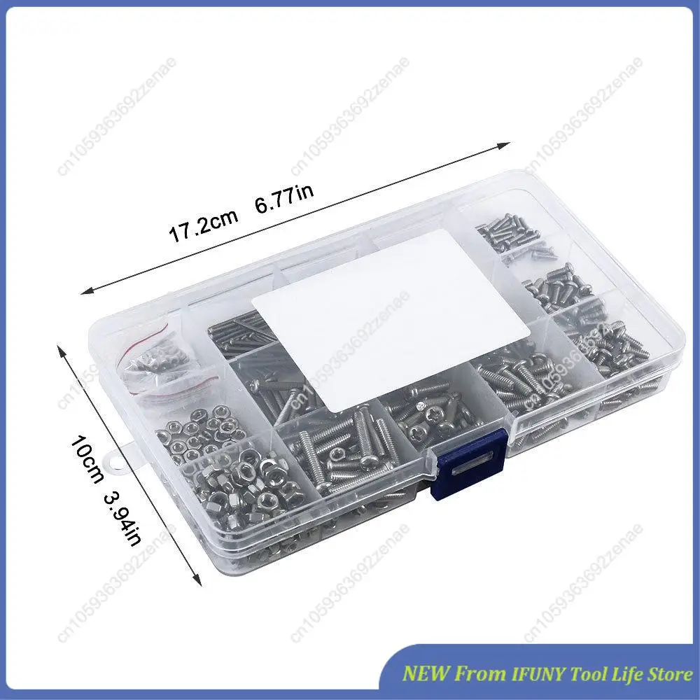 480 stks/set M2 M2.5 M3 Din7985 Gb818 Stalen Kruis Verzonken Pan Head Schroeven Phillips Schroeven Assortiment Kit Hw028 Nieuwe