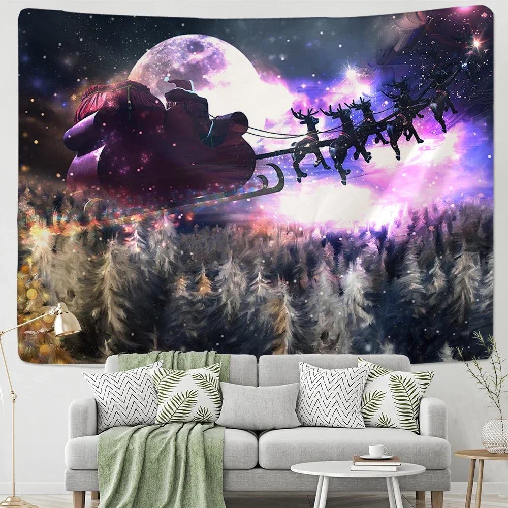 Santa Claus wall hanging Hippie fireplace home decoration tapestry background cloth large size tapestry Bohemian decoration