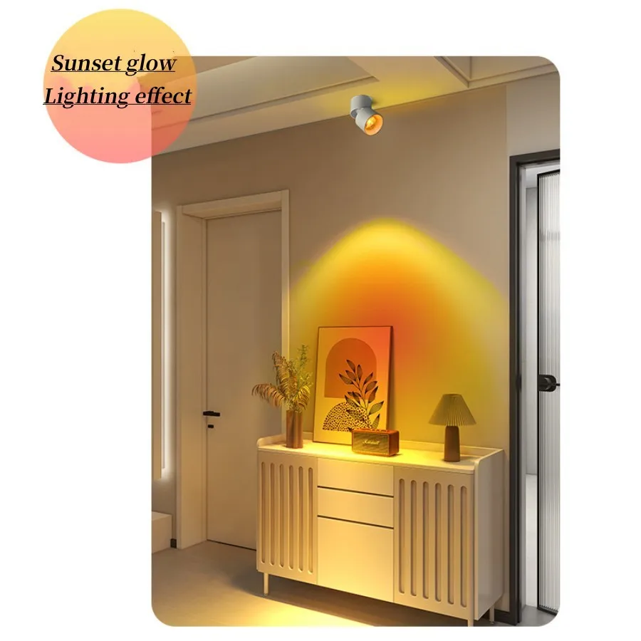 Sunset Red Ceiling Spot Light Wall Wash Light Adjustable 10W12W Hill COB Spot Light 85-260V Embedded Track Light Indoor Lighting