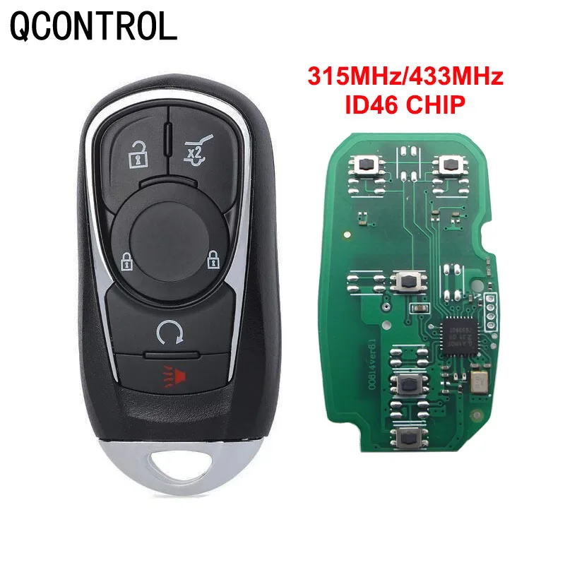 

QCONTROL HYQ4EA/HYQ4AA Smart Promixity Remote Car Key 315Mhz /433Mhz ID46 Chip For Buick Regal Encore Enclave Envision LaCrosse