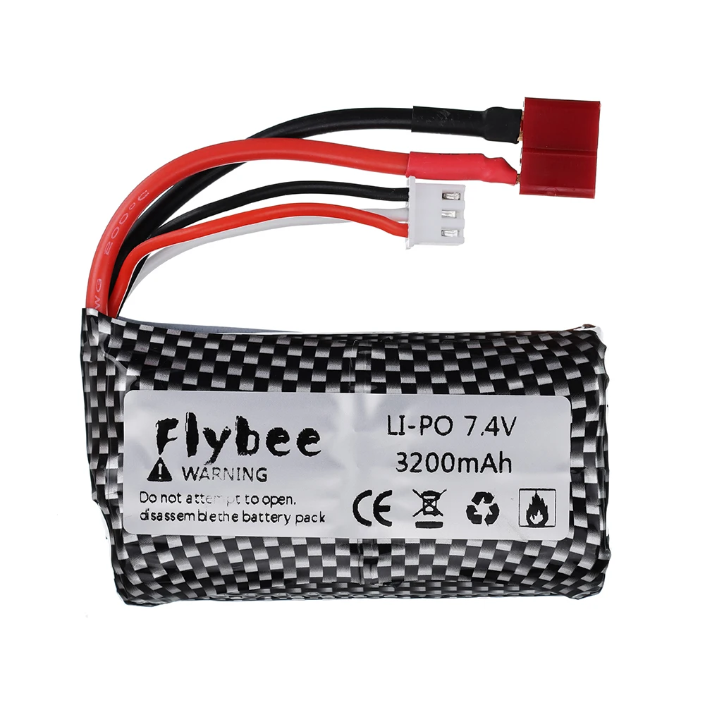 Bateria Lipo para Q46 Wltoys, Peças de carro RC com carregador, 7.4V, 3200mAh, 18650, 10428, 12428, 12423, Carregador para peças de brinquedos