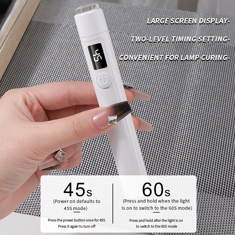 Lampe à ongles Uv Led-pin Cure Cradle lampe de poche sans fil Rechargeable professionnel Gel de séchage équipement de manucure pour ongles