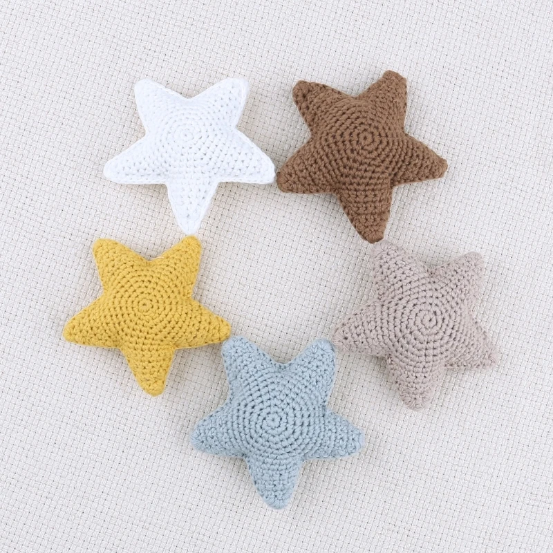 Baby Pacifier Clip DIY Accessories Crochet Stuffed Star Beads Infant Teething Toy Rattle Teether Newborns Shower Gift