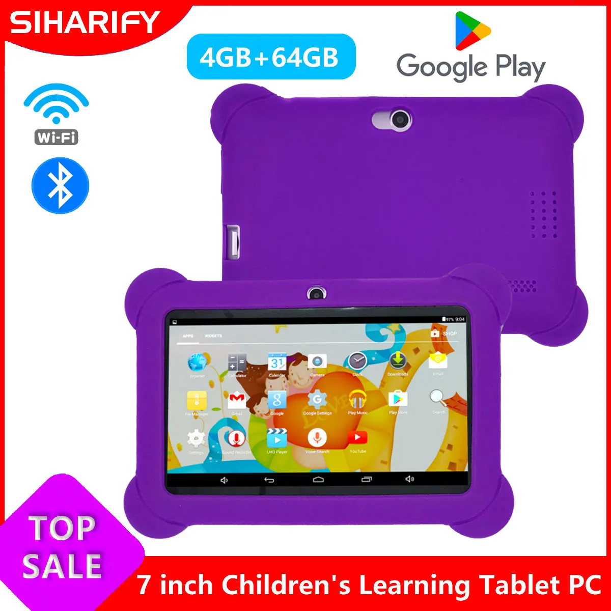 Android 10 Learning Tablet for Kids Toddler Educational Toy Gift for Children HD Dual Cameras 7 Inch 4GB 128GB Kids Tablets PC