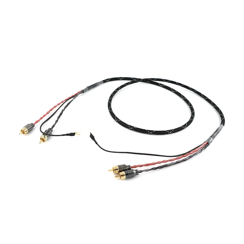 New Hi End Audio RCA Cable of Independent Shielded Signal Line Of LP Vinyl Record Player Amplifier Chassis Gold Plated Connector