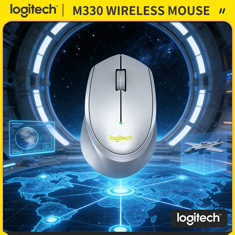 

Logitech M330 Silent Cordless Mouse 2.4GHz USB Receiver Compatible with Windows Mac Linux Laptop Ergonomic Grip