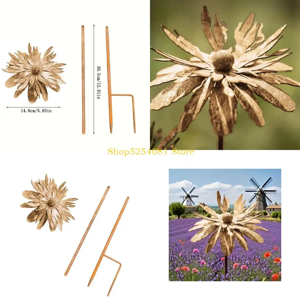 AXYC Garden Art Rusty Finish Iron Lawn Ornament Outdoor Decoration For Garden Yard Rusty Metal Stake Decoration Accessories