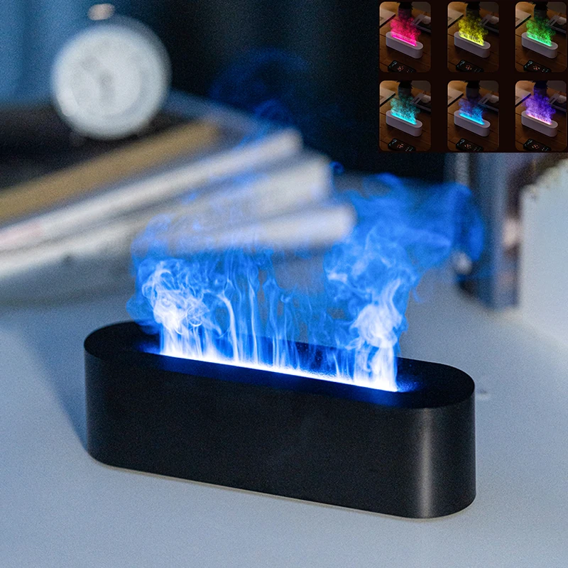 2023 لهب ناشر رائحة الهواء المرطب صانع ضباب رائع مبيد زيت طبيعي النار Led مصباح الناشر بالموجات فوق الصوتية للمنزل مكتب