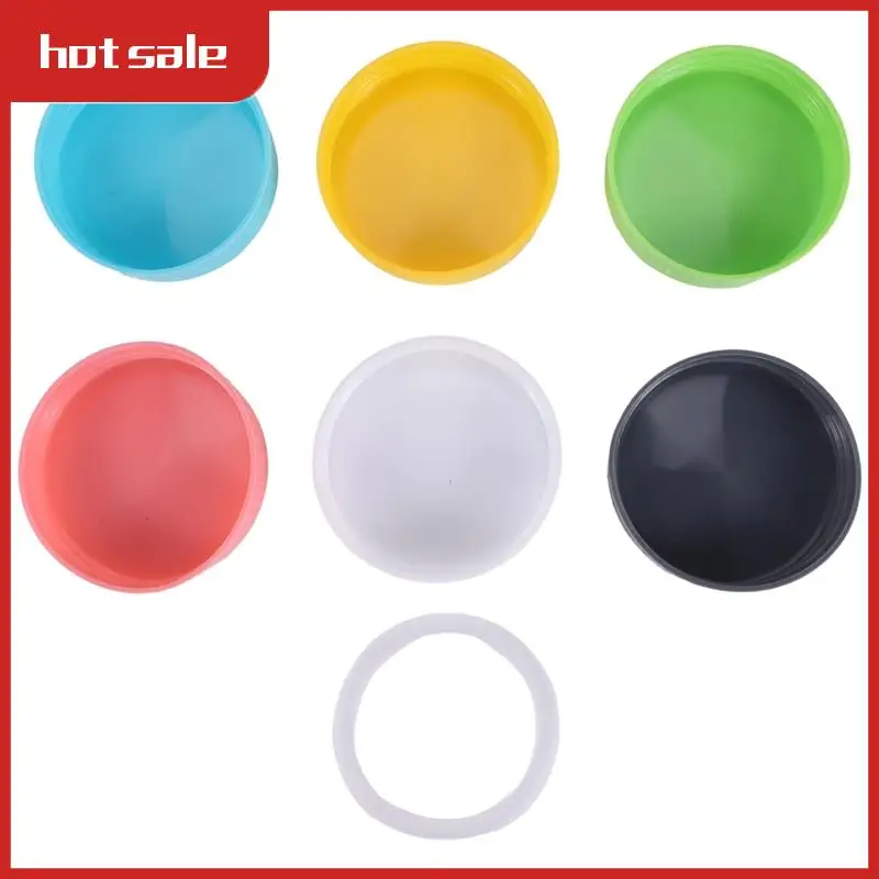 

A74P-18Pcs Plastic Regular Mouth Jar Lids For Ball, Kerr And More With Rings - Colored Plastic Storage Cap
