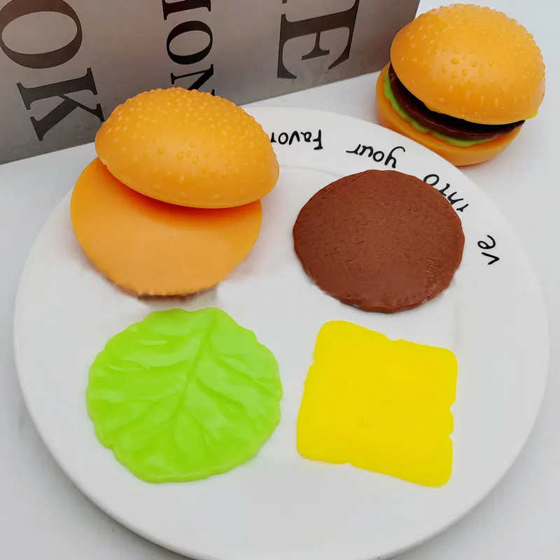 Jouets Sensoriels Antistress à Rebond Lent pour Adulte, Nourriture Simulée, Hamburger, TPR