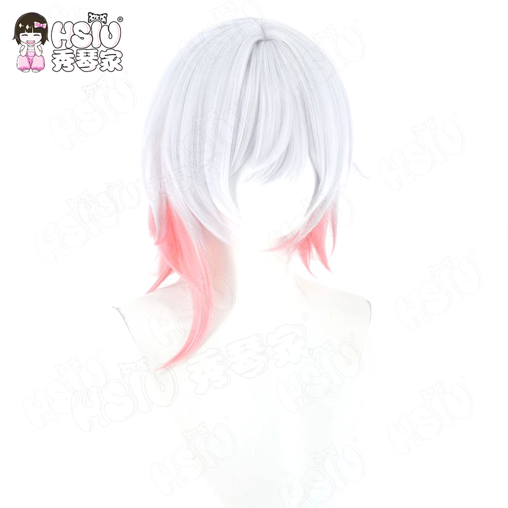 ساكورابا إيما شعر مستعار تأثيري HSIU الأزرق والفضي الشعر القصير مقاومة للحرارة شعر مستعار اصطناعي + غطاء شعر مستعار فتاة سحرية الساحرة محاكمة تأثيري #4