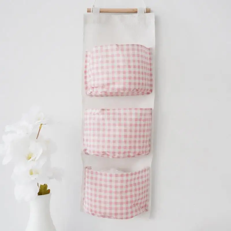 Multi-pocket Canvas Wall Mounted Storage Bag 1Pc Multifunctional Hanging Rack for Bedroom Kitchen Cosmetics Snacks Storage