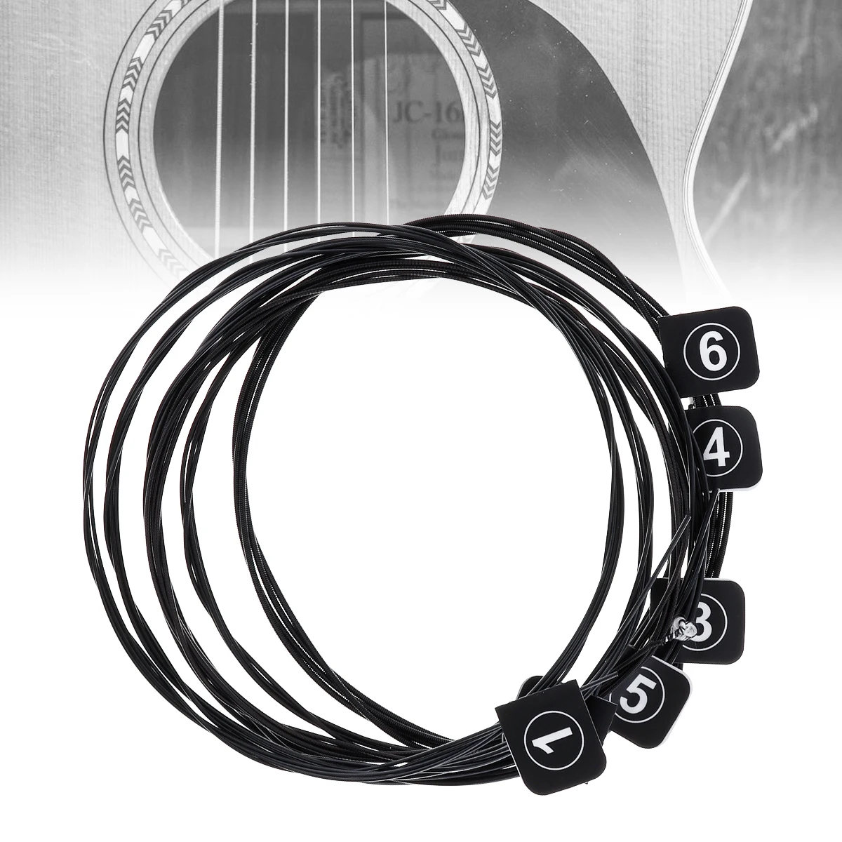 6 pçs/set 028-045 Cordas de Violão Clássico de Nylon Preto, Grande Tom e Cordas de Tensão Dura