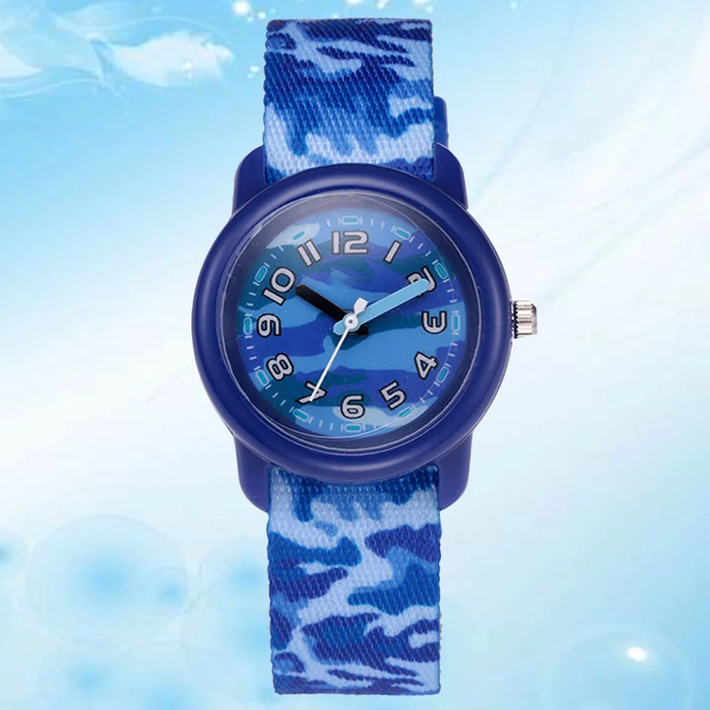 Cartoon Watch Camouflage Strap Waterproof Quartz Wristwatch For Gift For School Park Picnic Daily Wear