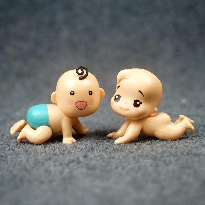 2 pcs Children's household toys cute baby BB model decoration waiwai