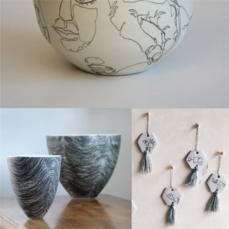 T88C Black Underglaze Pencils, Underglaze Pencils for Pottery,Underglaze Pencil Precision Underglaze Pencil for Pottery