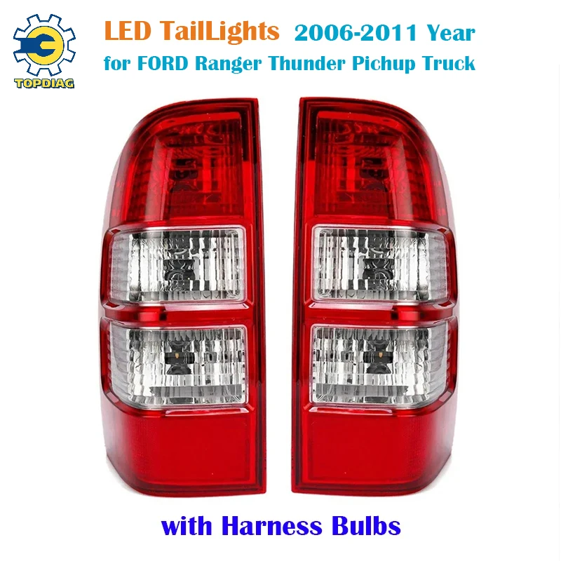 LED TailLights for Ford Ranger Thunder Pickup Truck 2006 2007 - 2011 Car Styling Rear Tail Light Back Lamp with Harness Bulbs