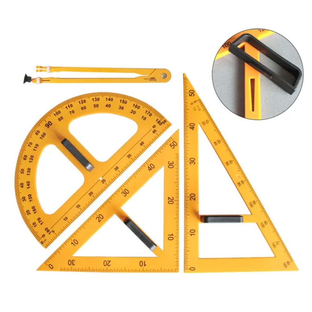 Professional Large Triangular Ruler Multi-Size Math Geometry Angle Protractor Multifunction Compass Teacher