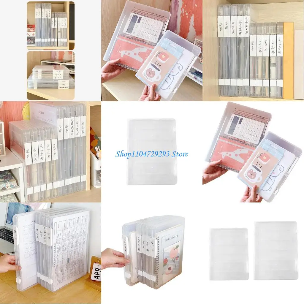 

Y2GD Compact File Box Transparent Plastic Box for Office Supplies Storage Holders