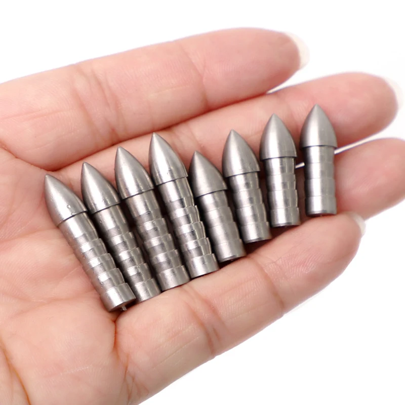 6/12/24pcs 75/80/100grain Insert Arrow Head Stainsteel Tips for ID 6.2mm Shaft Archery Accessory