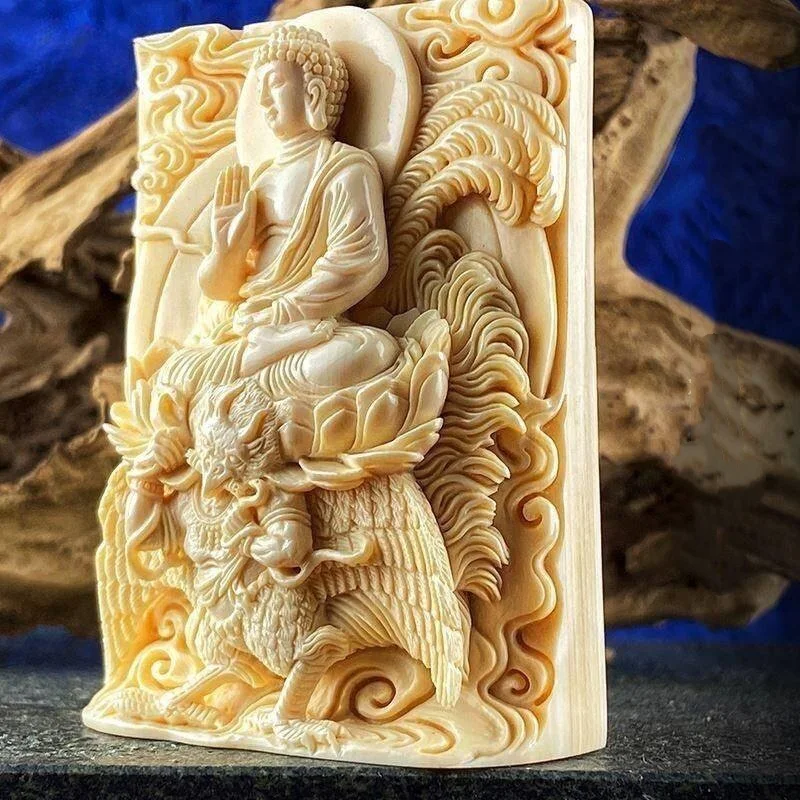 Exquisite carvings Tagua nut Dayi Tathagata Buddha twelve zodiac guardians male and female sign amulets hanging ornaments