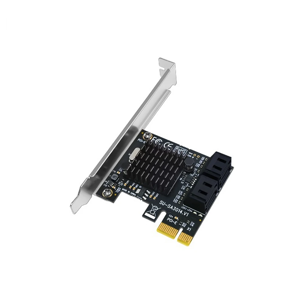 

Expansion Card SATA3.0 PCI-E Expansion Card PCIE To SATA3.0 Expansion Card 4 Port SATA III 6G For SSD HDD IPFS Mining