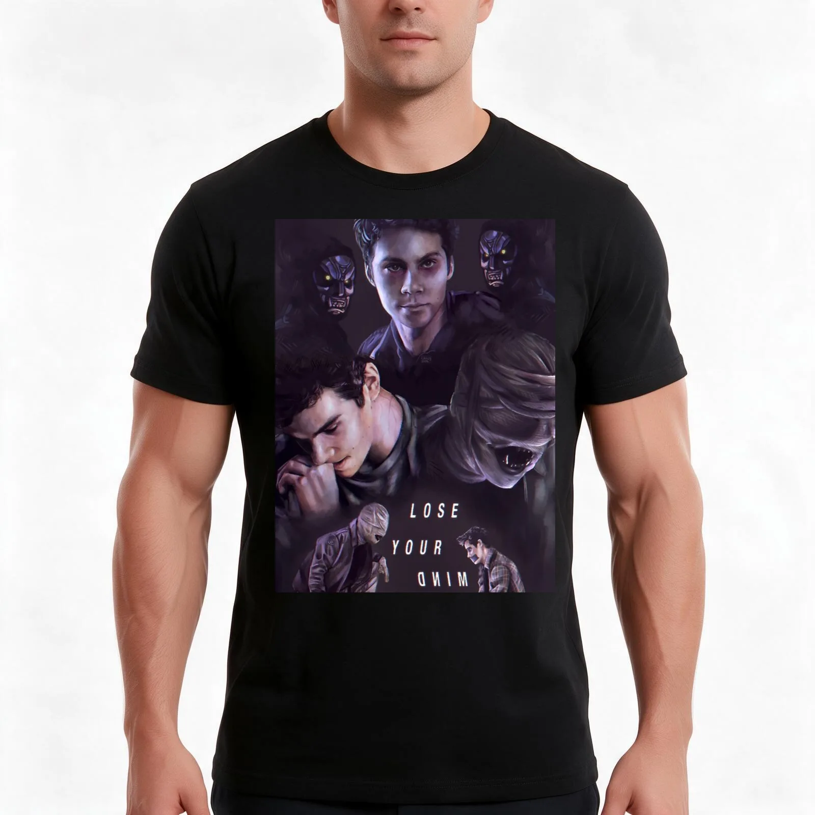 Dark Void Nogitsune Teen Wolf T-Shirt, Summer Casual Cotton Tee, Oversized Streetwear Tops, Vintage Graphic Print, 100% Cotton