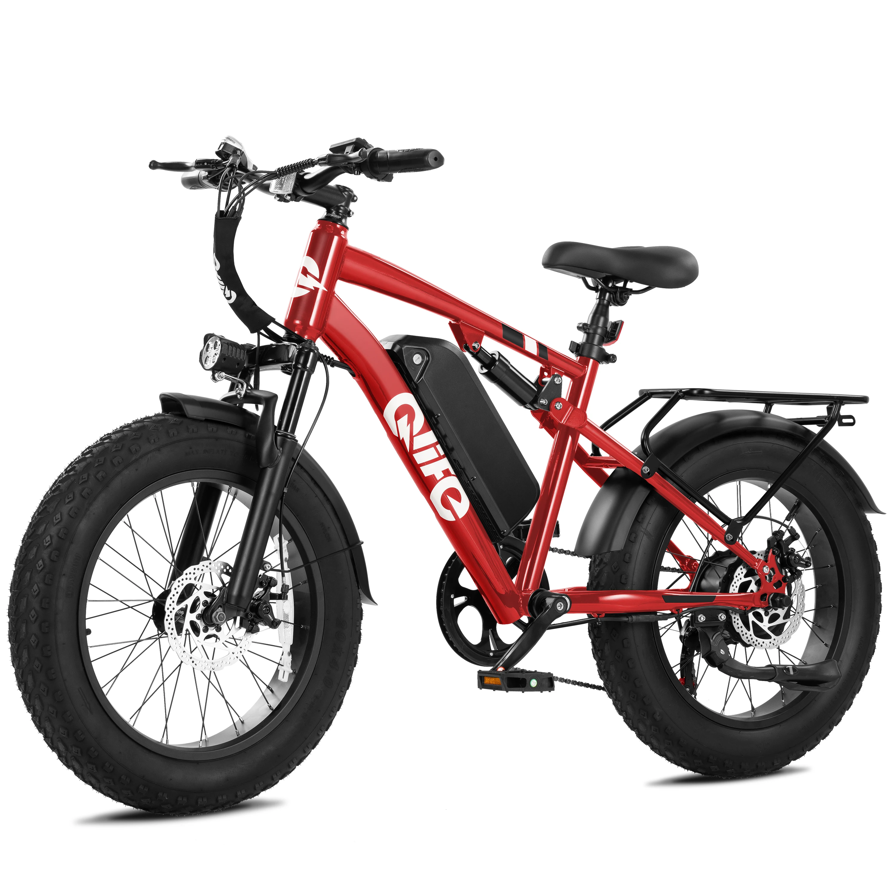 Qlife Racer Fat Tire 2.0 Electric Bike for Adults, 20"×4.0" Fat Tire Electric Mountain Bike, Peak 1800W 48V 15.6Ah,  28MPH 65 Miles  Electric Bicycle, 7-Speed image 4