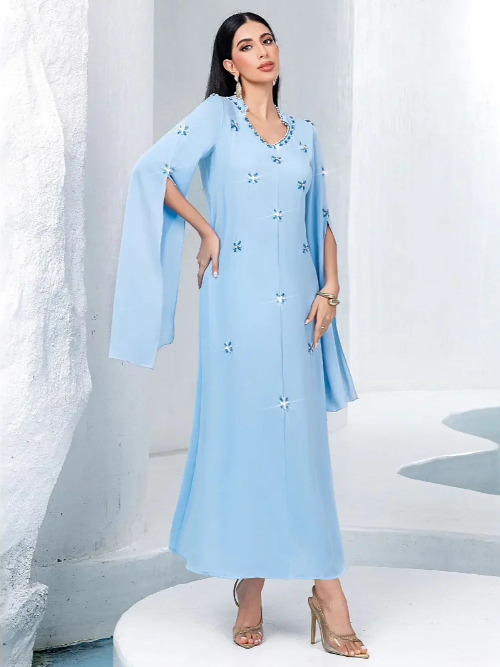 Abaya pour femmes musulmanes, robe longue arabe, Jalabiya, Kaftan, Islam, Eid, Dubaï, diamants, Ramadan, Maroc, fête