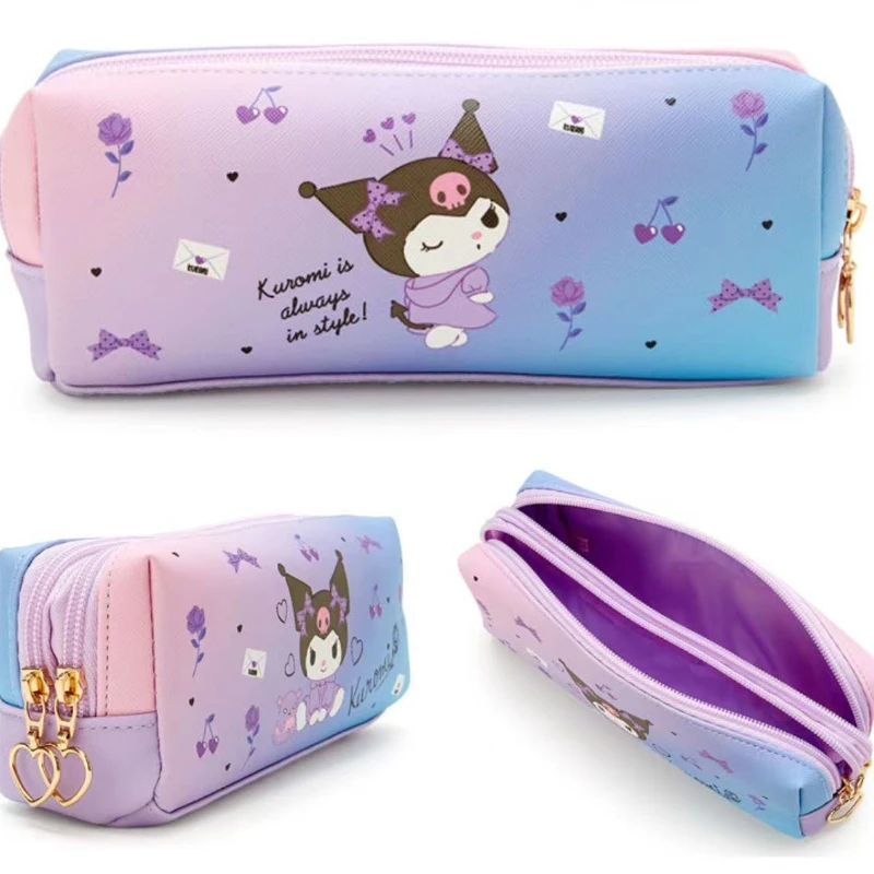 Sanrio Anime Cute Cartoon Pencil Pouch Storage My Melody Cinnamoroll Kuromi Student Kawaii Pencil Case Stationery Bag